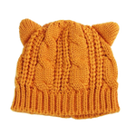 Load image into Gallery viewer, Wool-knit beanie with cat ears - orange
